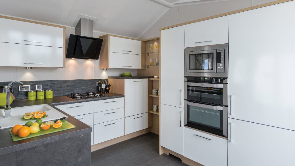 kitchen in a static caravan