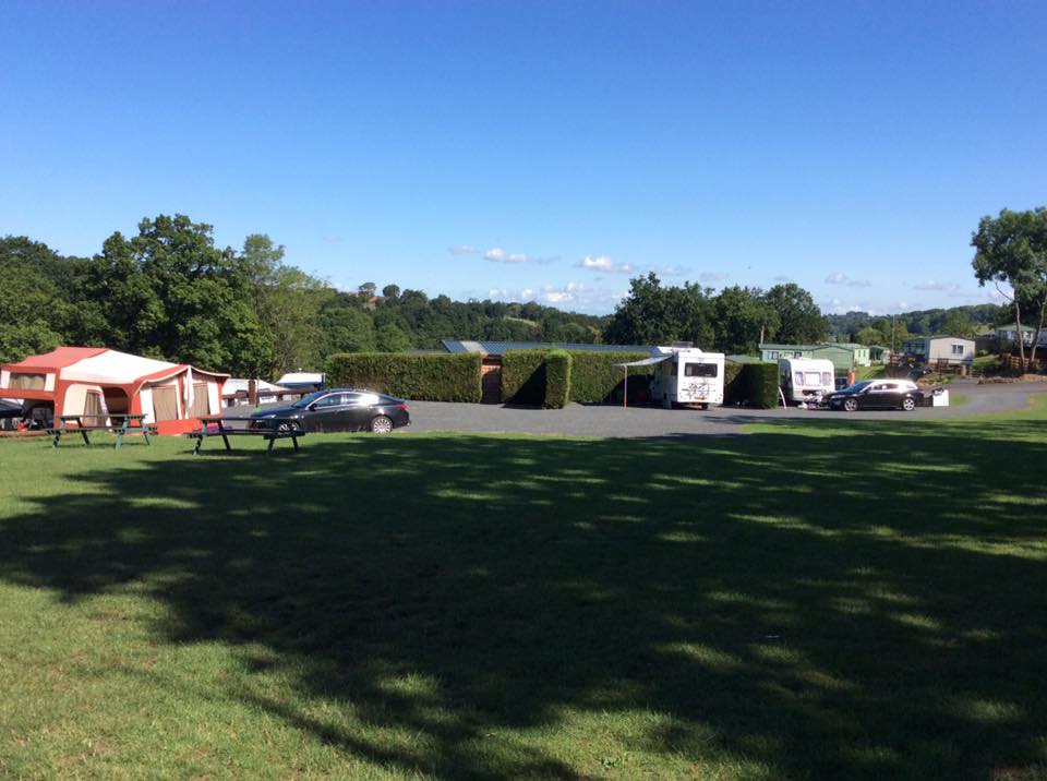 A shadowy image of the long term touring caravan pitches at bank farm