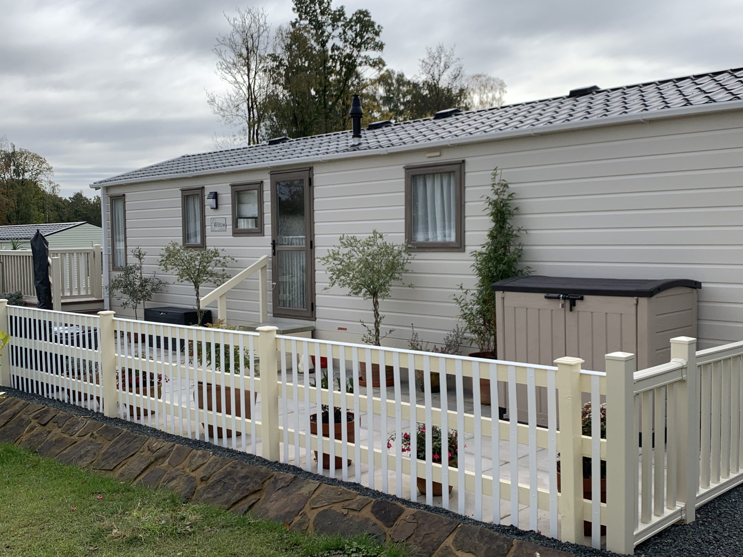 One of the static Caravans at Lodge Coppice Holiday Park