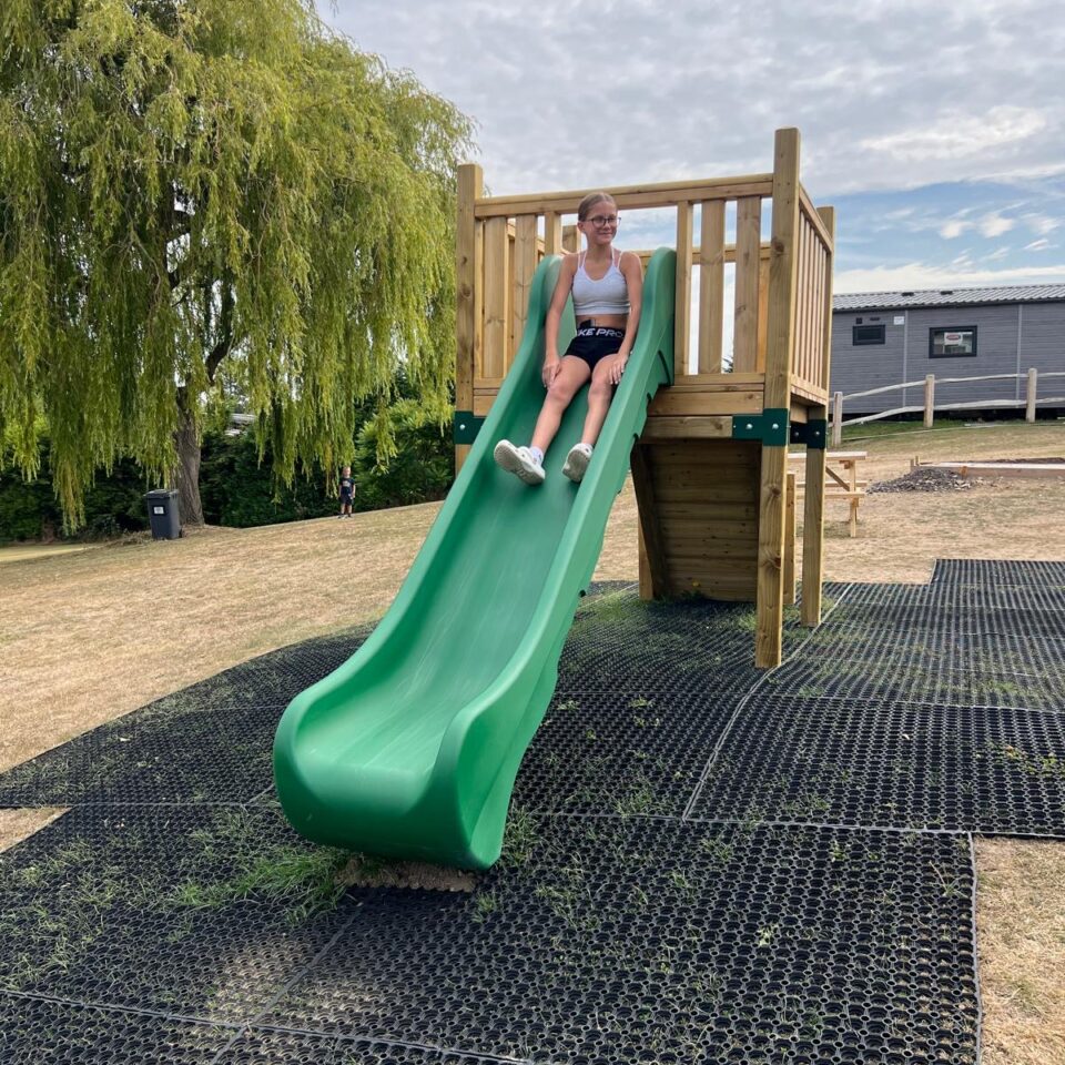 Children's play area slide
