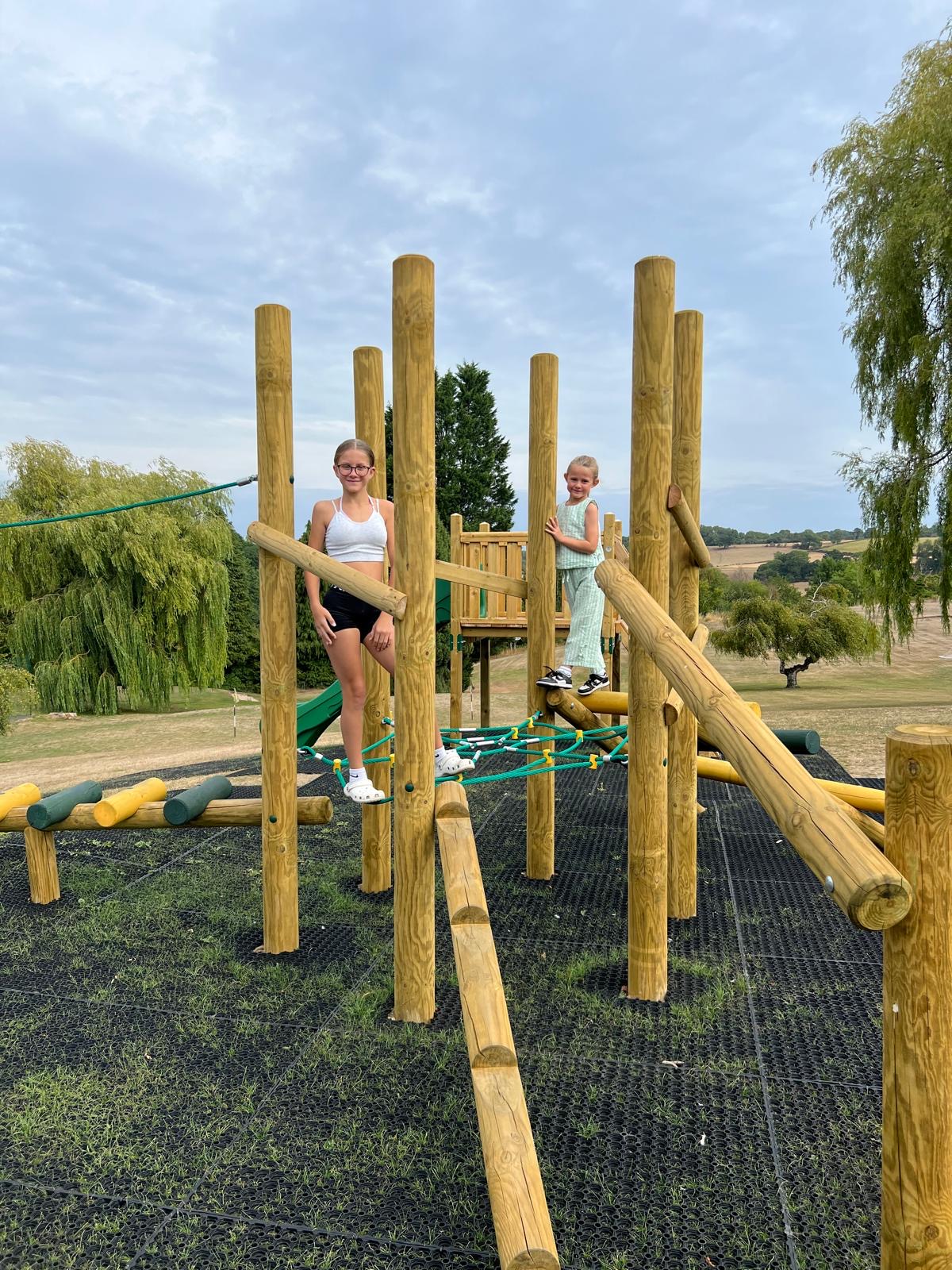 climbing frame with kiddies at play