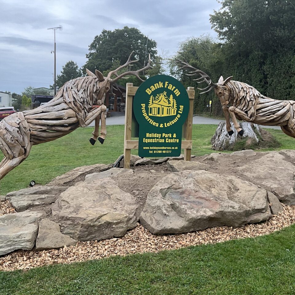 The entrance sign to bank farm