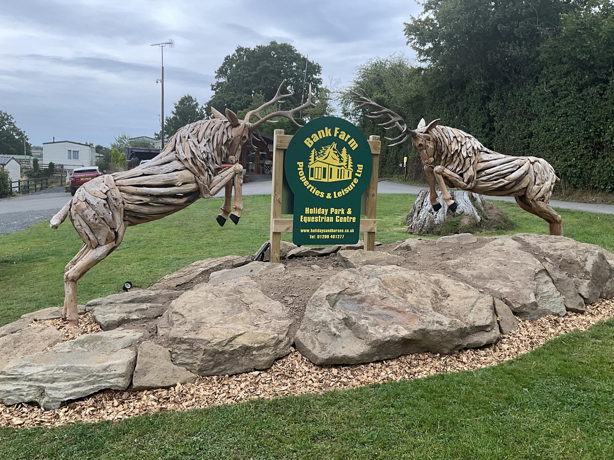The entrance sign to bank farm