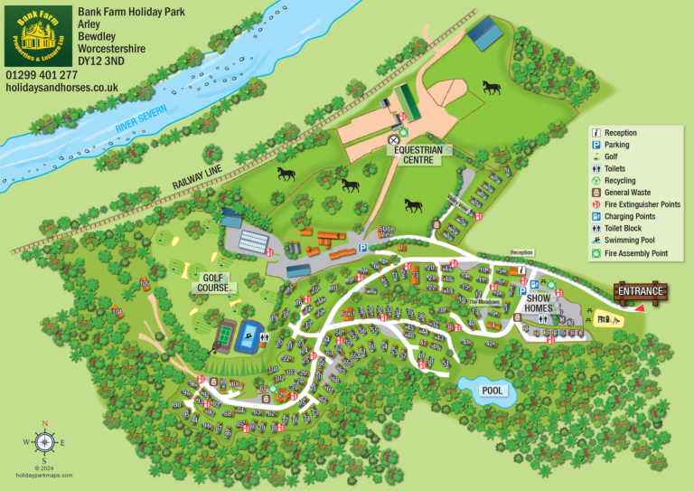 A detailed map of bank farm holiday park