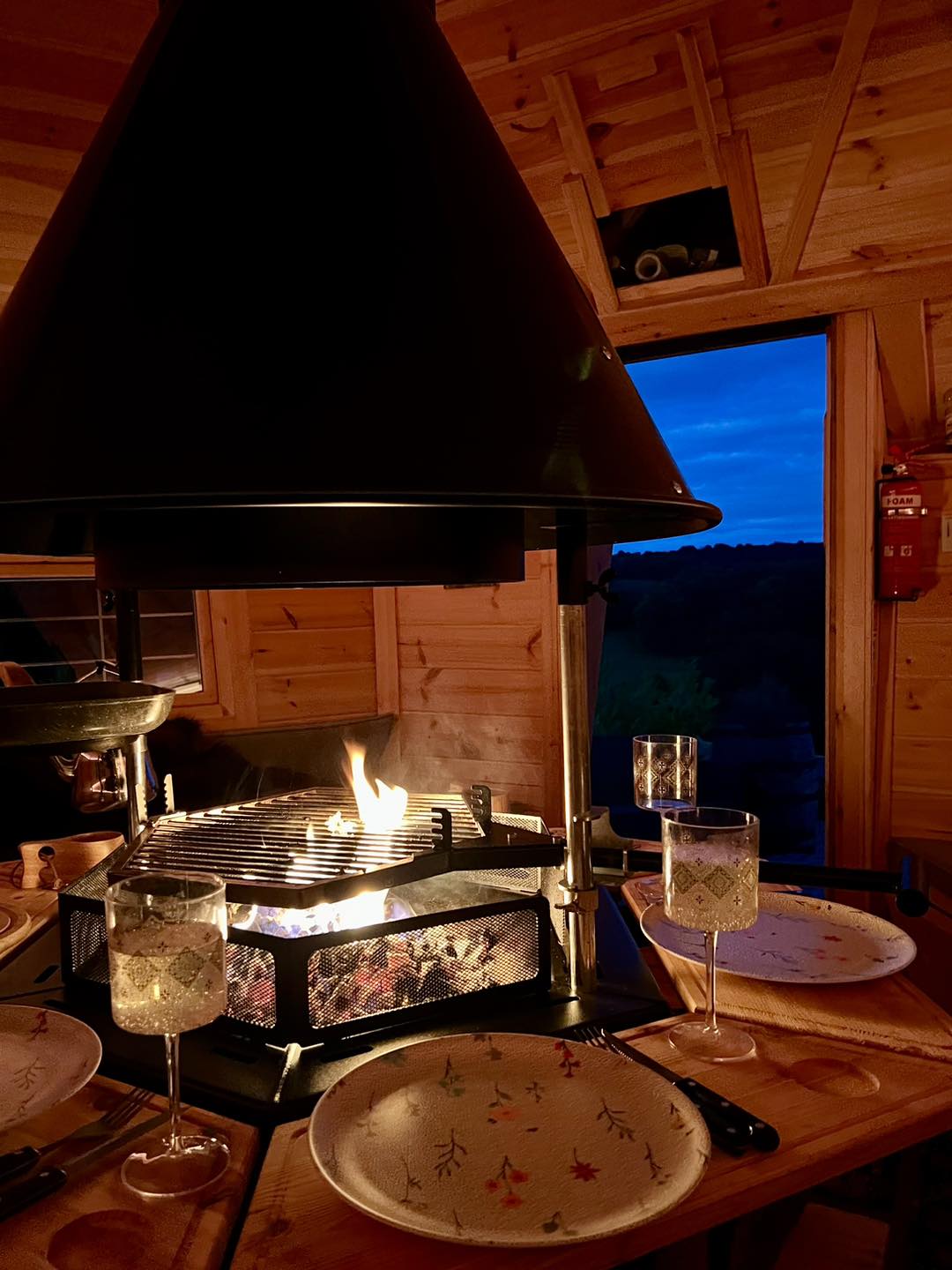 inside the The bbq cabin