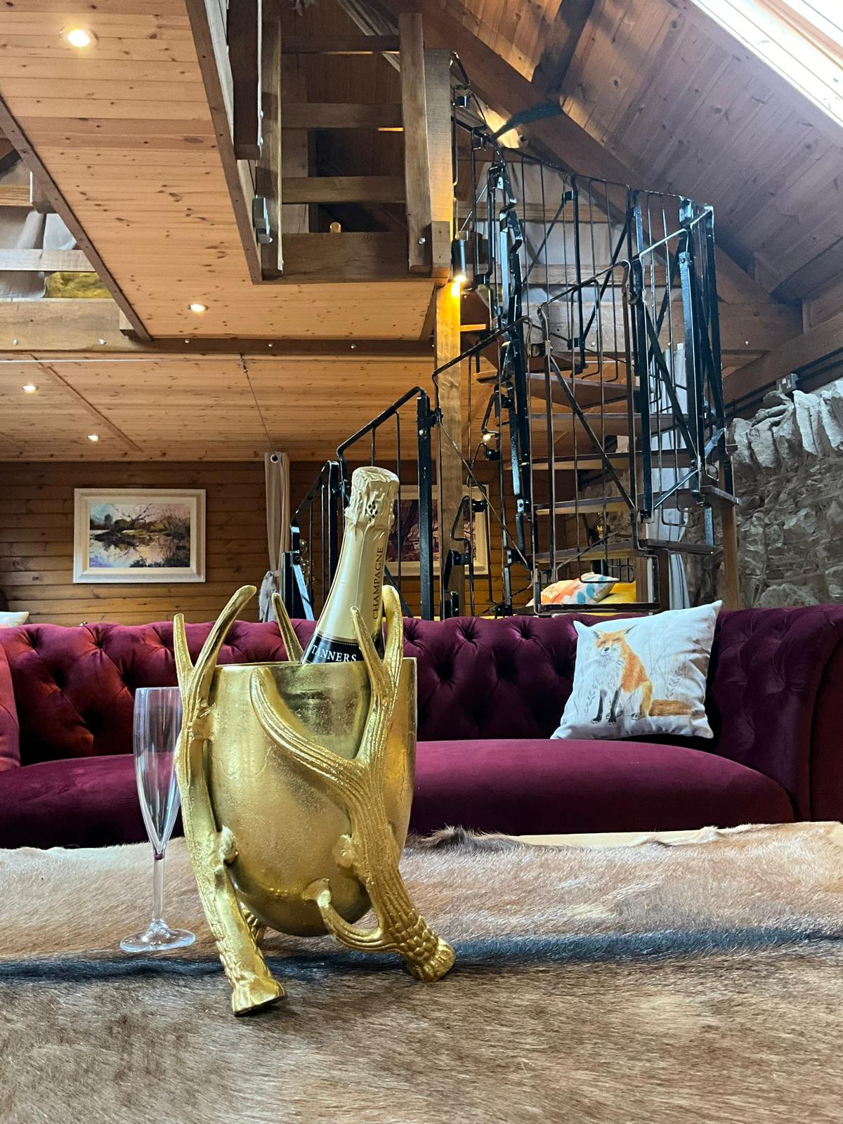 Inside the spa lodge at Bank Farm