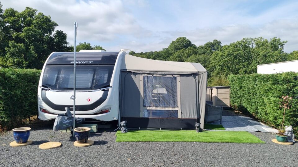 Long term touring caravan at Bank Farm