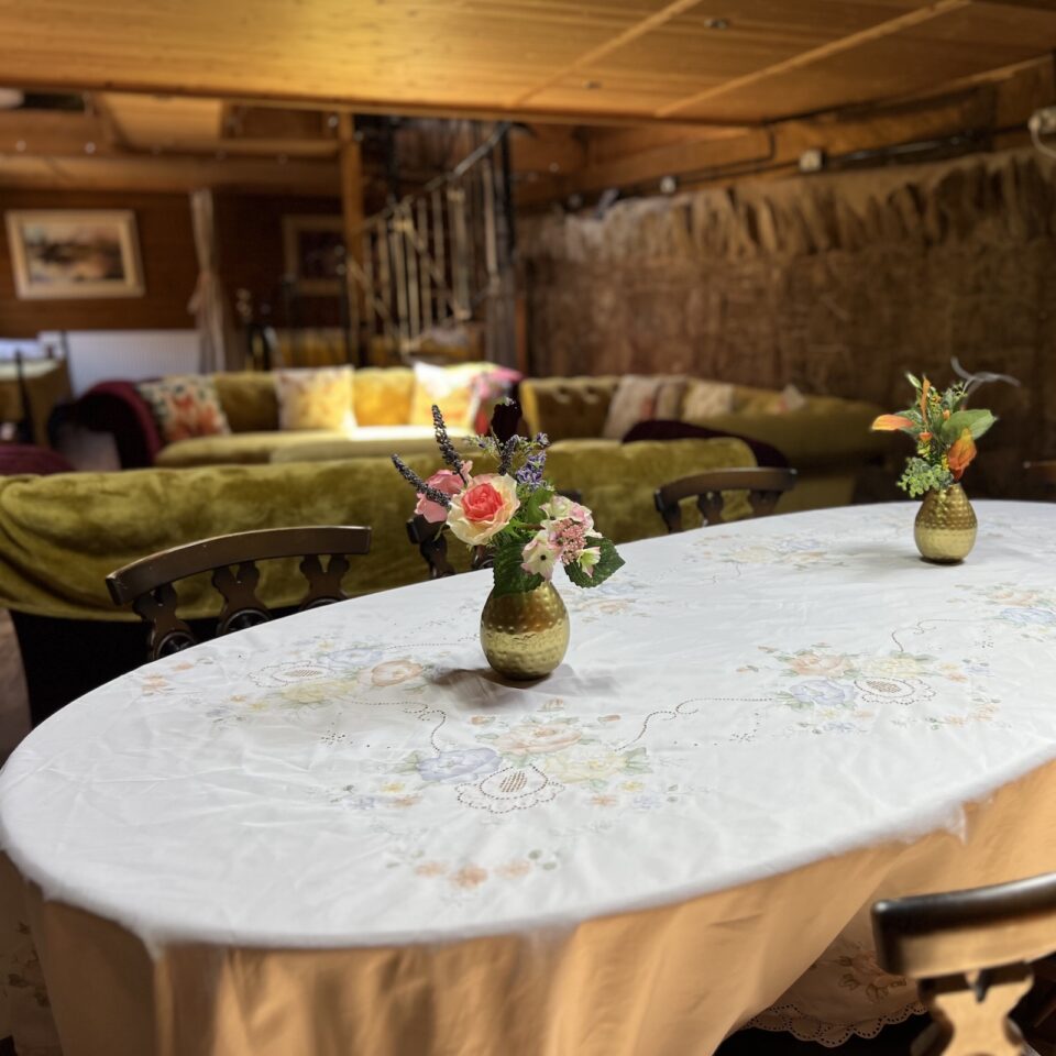 Bank Farm Holiday Park Glamping Lodge dining table